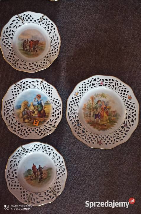 Talerz do powieszenia scena dworska Ażur pomorskie Gdańsk