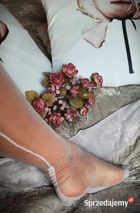 pończochy białe do paska FF szew cuban heel Warszawa