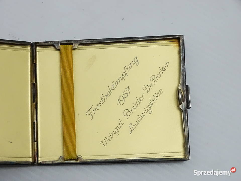 Stara Papierośnica Alpaca Vintage Grawer lubelskie Biłgoraj