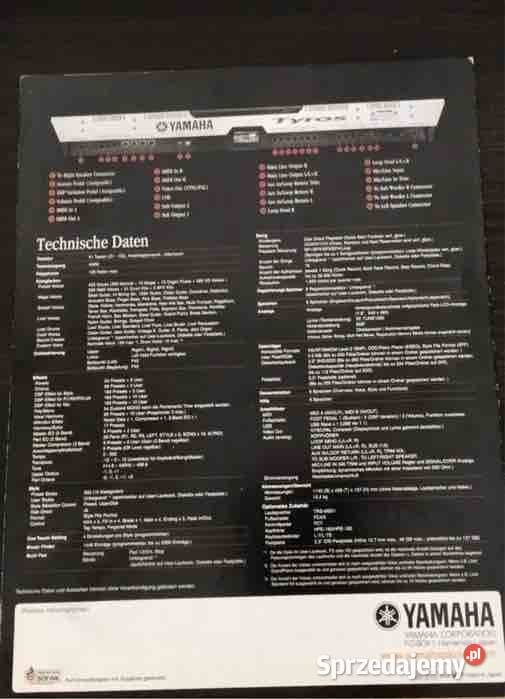 Yamaha tyros 1 prospekt reklamowy rozkładówka Olsztyn