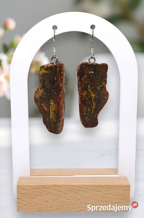 Kolczyki z BURSZTYNU bursztyn bałtycki bryłki Warszawa