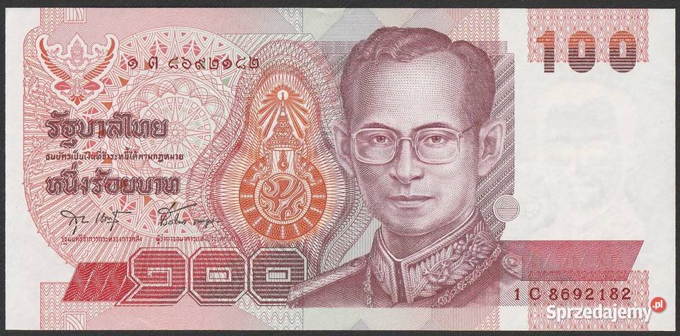 TAJLANDIA 100 BAHT 1994 STAN BANKOWY UNC Łódź