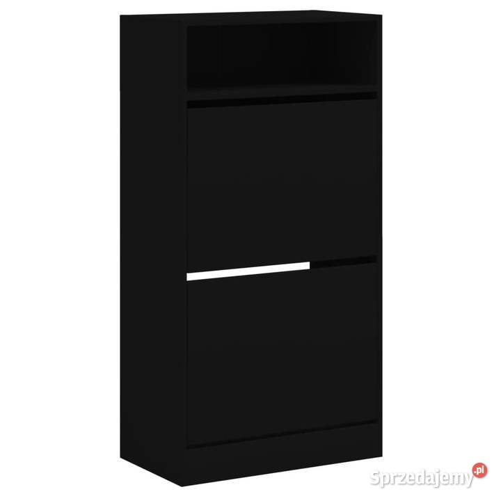 Szafka na buty czarna 60x34x116 materiał