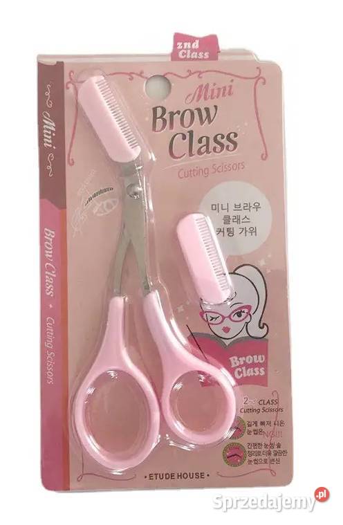 Nożyczki do brwi z grzebieniem Różowe AS Płock