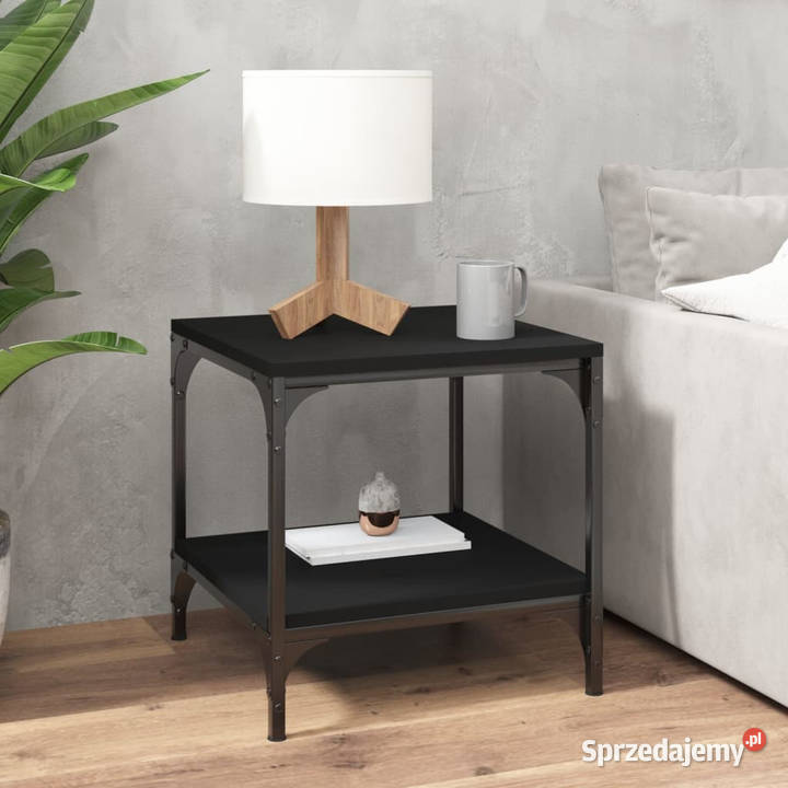 Stolik boczny czarny 40x40x40 materiał Meble Warszawa