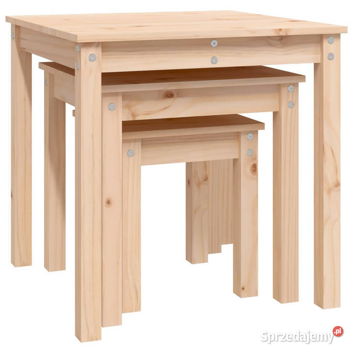 Stoliki wsuwane pod siebie 3 lite drewno sosnowe Warszawa