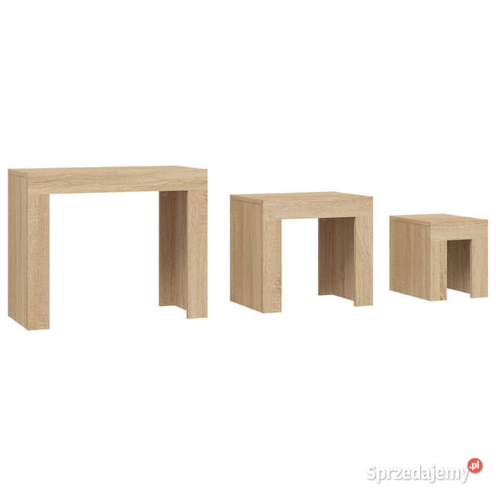 Stoliki wsuwane pod siebie 3 dąb sonoma WM808543 mazowieckie Warszawa