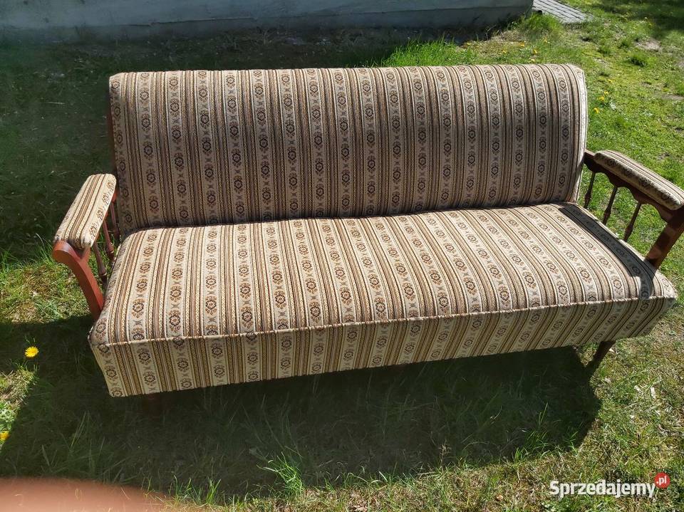 Sofa nierozkladana wisniowe drewno Sofy i kanapy Otwock