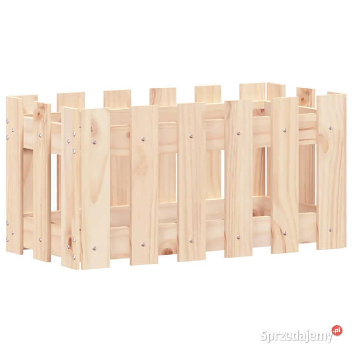 Donica ogrodowa z płotkiem 60x30x30 lite drewno Warszawa