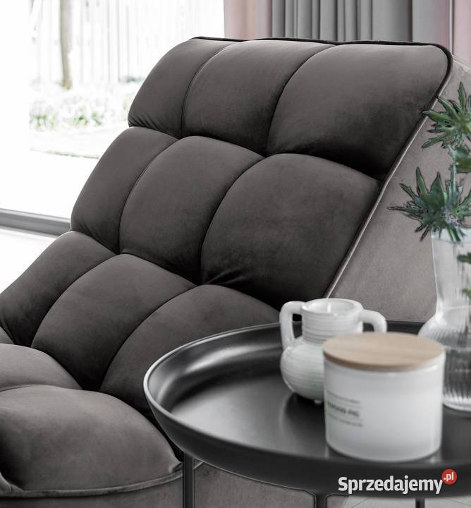 Fotel szezlong nowoczesny glamour tapicerowany Poznań sprzedam