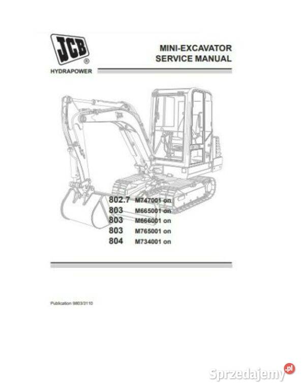 JCB 8027 803 804 instrukcja napraw jang świętokrzyskie Kielce