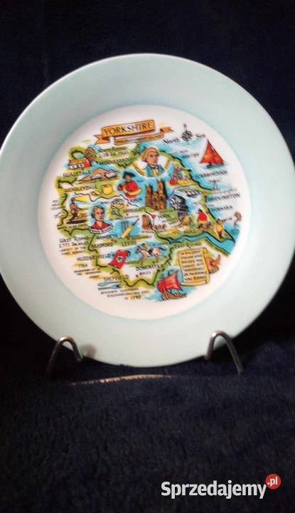 Vintage pamiątkowy talerz Yorkshire wykonany mazowieckie Warszawa