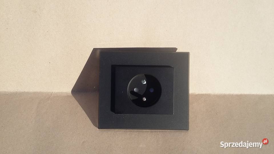 Gniazdo gniazdko podtynkowe CZARNE SZKLANA RAMKA Warszawa