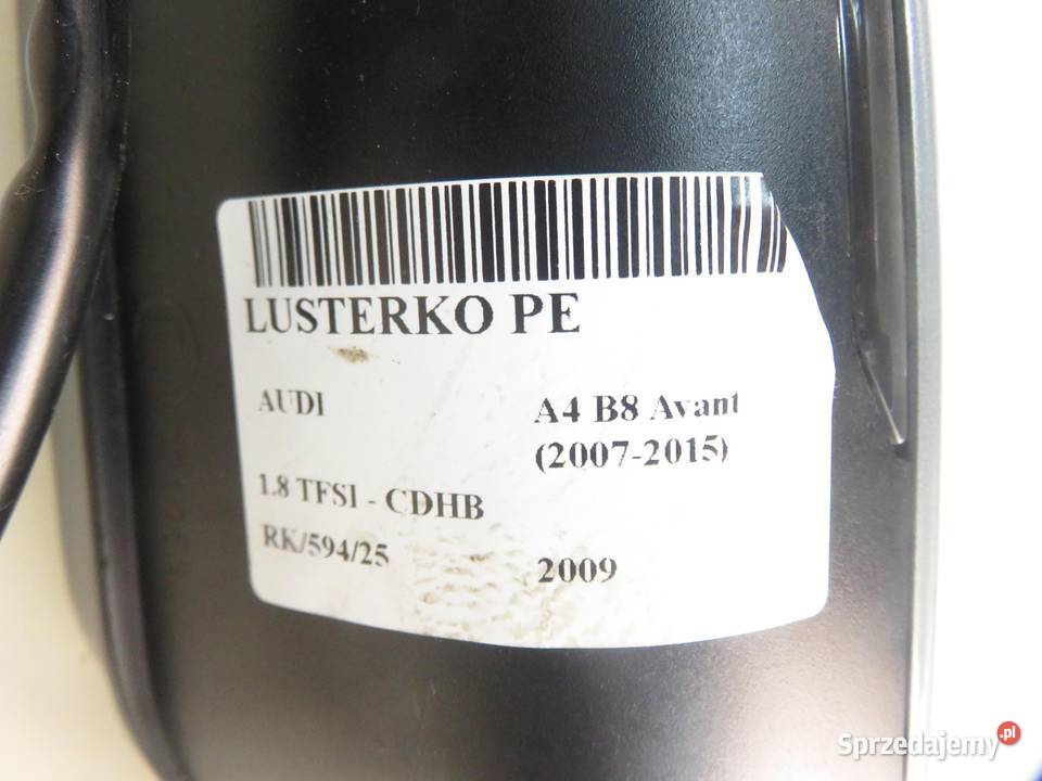 LUSTERKO PRAWE AUDI A4 B8 LY7G 10 PIN osobowe