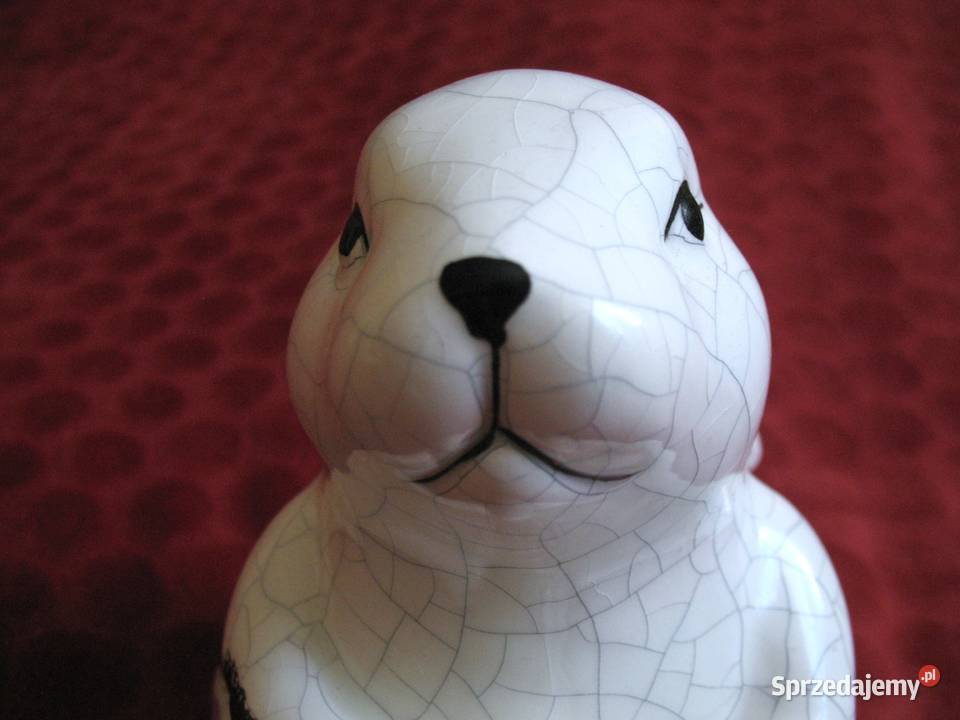 Zając z efektem crackle porcelana 20 x 15 x 14 Siedlce sprzedam