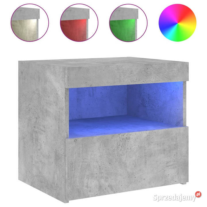 Szafki nocne z LED 2 szarość betonu 50x40x45 Warszawa