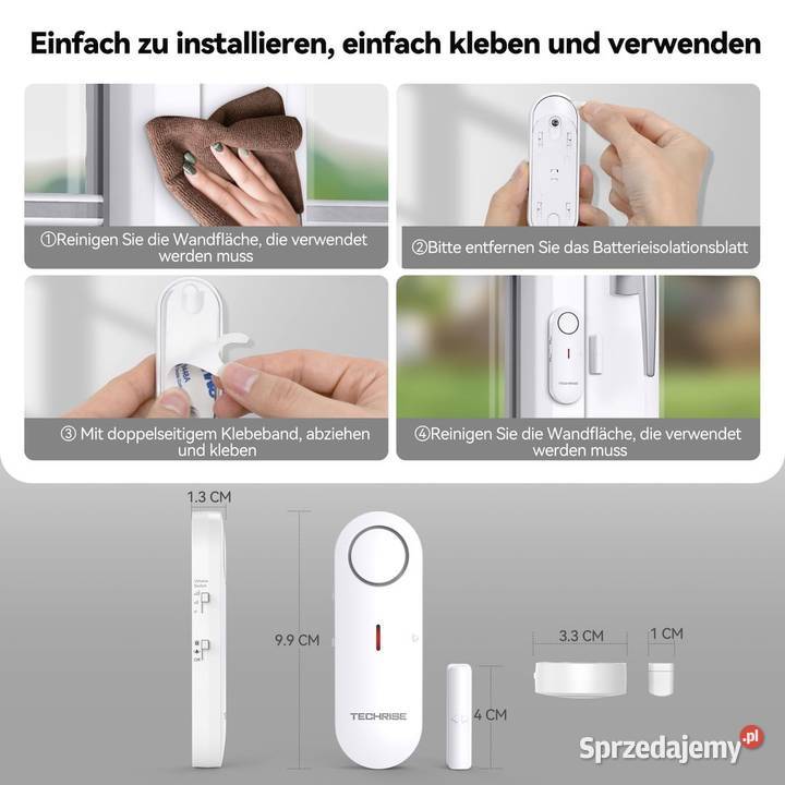 Zestaw 6x Alarm do Drzwi i Okien TECHRISE 100dB dolnośląskie Wrocław