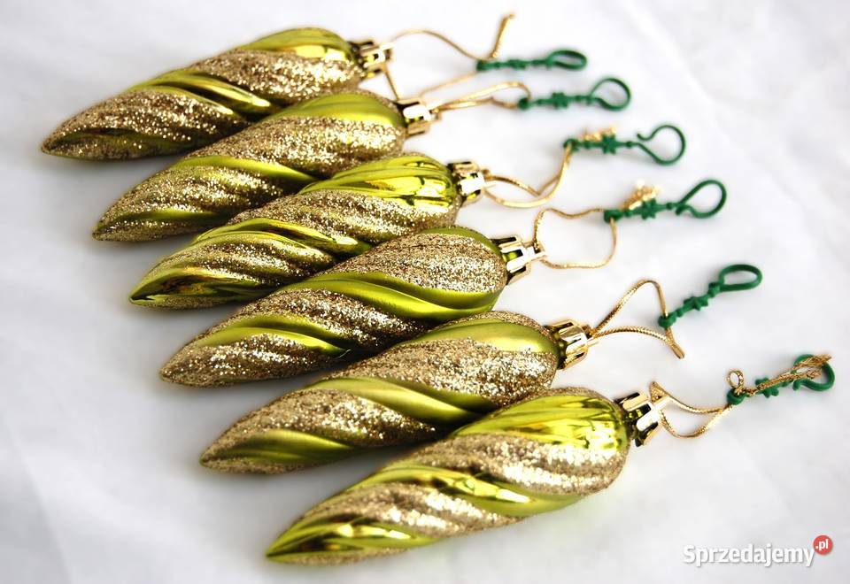 Bombki plastikowe sople limonkowozielone złoty zielony Lublin sprzedam