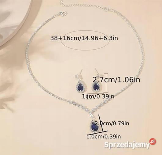Komplet biżuterii z niebieskimi cyrkoniami Dla kobiet Dodatki pomorskie Kwidzyn