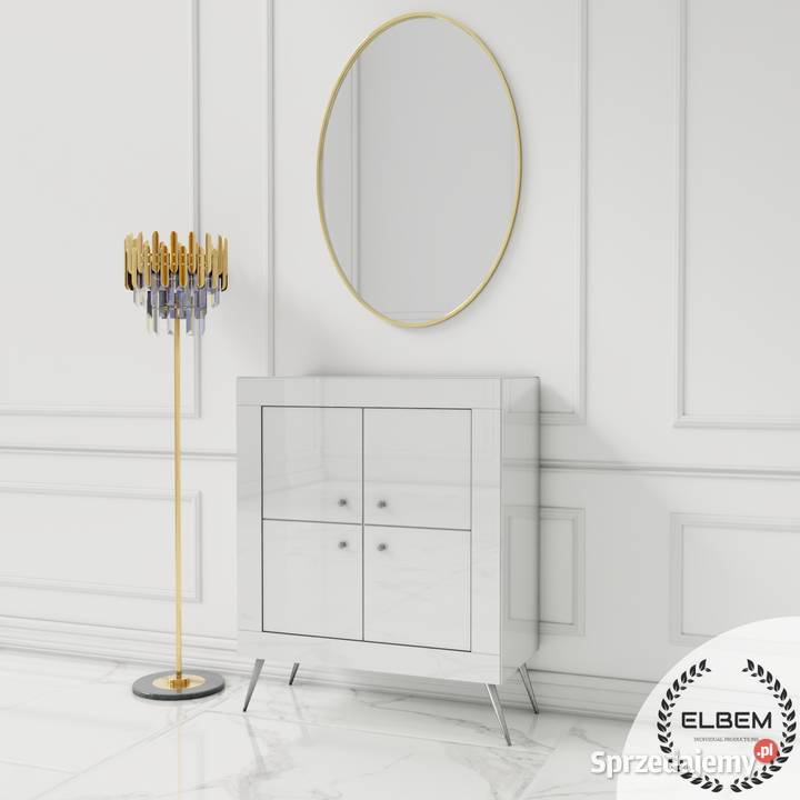 Biała szklana komoda Glamour Komody małopolskie Nowy Targ