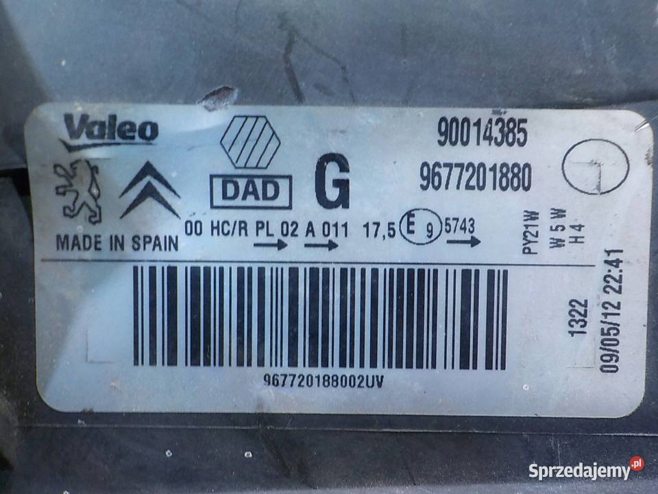 CITROEN BERLINGO II III 16 HDI 12r VAN lampa Lampy przednie Suków