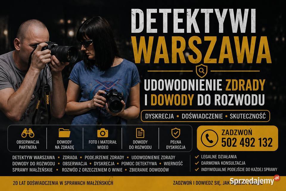 Detektywi Warszawa udowodnienie zdrady i dowody do rozwodu.