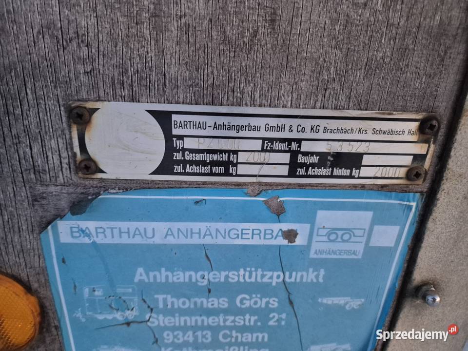 Przyczepka laweta do minikoparki 32x126 Barthau Stara Kaźmierka