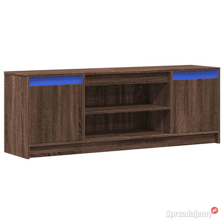 Szafka pod TV z LED brązowy dąb 1395x34x50 Warszawa