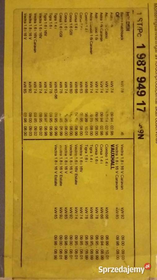 Pasek bosch 1 987 949 171 Opel astra corsa tigra Katowice sprzedam
