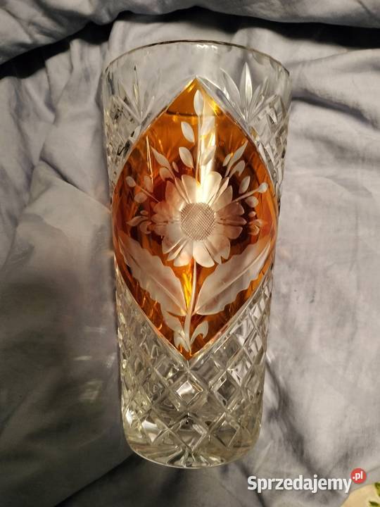 Kryształowy wazon 21 wysokość PRL zachodniopomorskie Choszczno