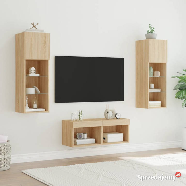 4cz zestaw mebli TV z oświetleniem LED dąb mazowieckie Warszawa sprzedam