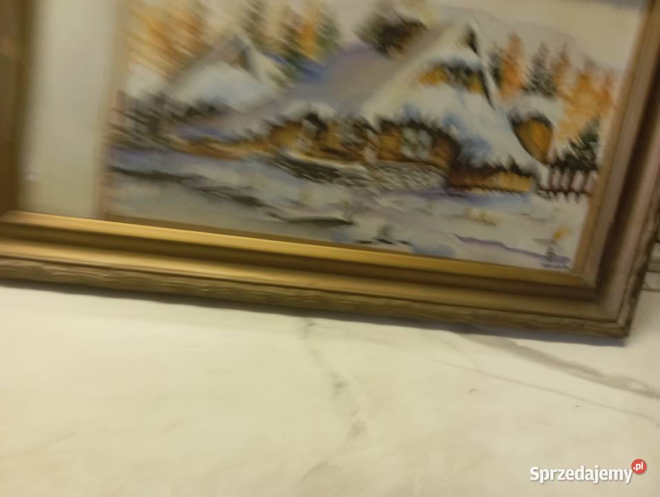 Porządki domowe stara akwarela śląskie Cieszyn