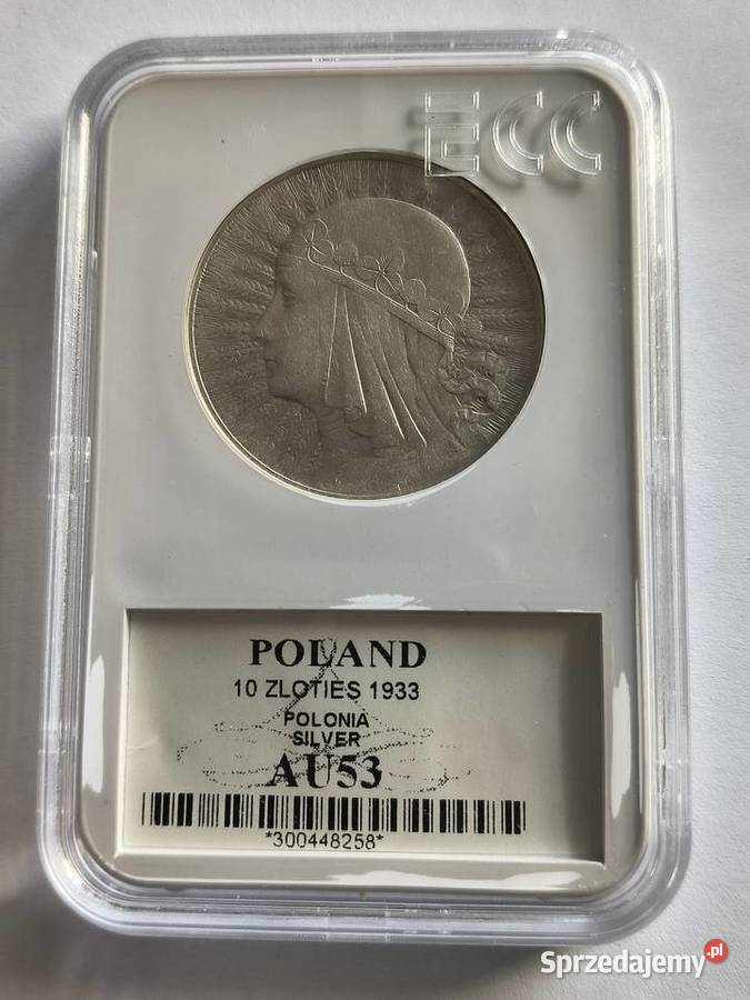 10 1933 Polonia grading GNC nota AU 53 Szczecin