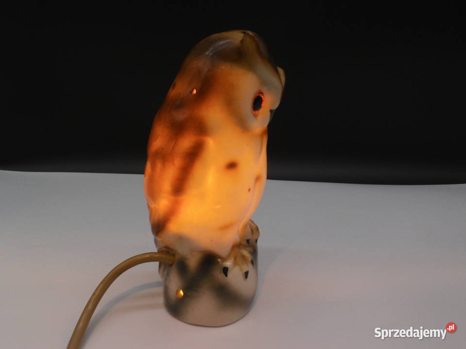 Klimatyczna Lampka Nocna SOWA Vintage PRL NRD Raszków