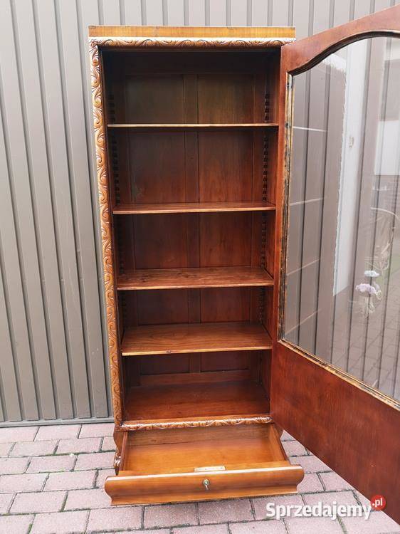 Witryna Biblioteka Słupek ArtDeco Stara Antyk Swarzędz