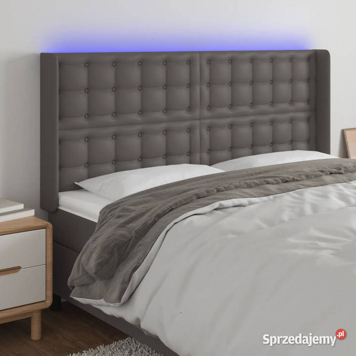 Zagłówek do łóżka z LED szary 163x16x118128 mazowieckie Warszawa sprzedam