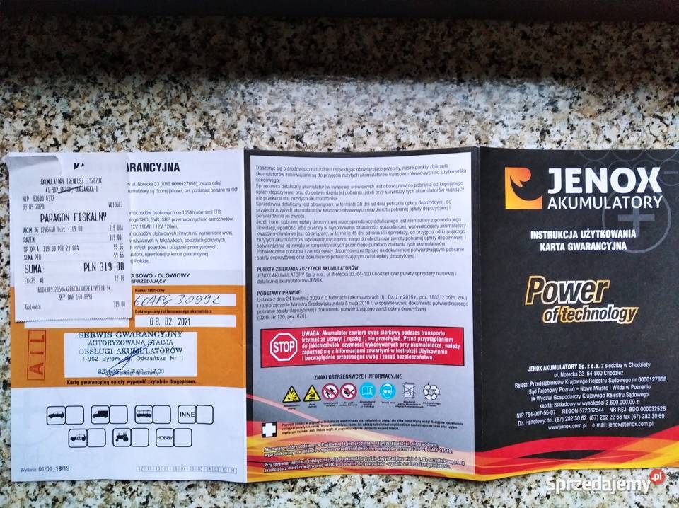 Nowy Akumulator Jenox GOLD 12V 56Ah 550A akumulatory Radzionków