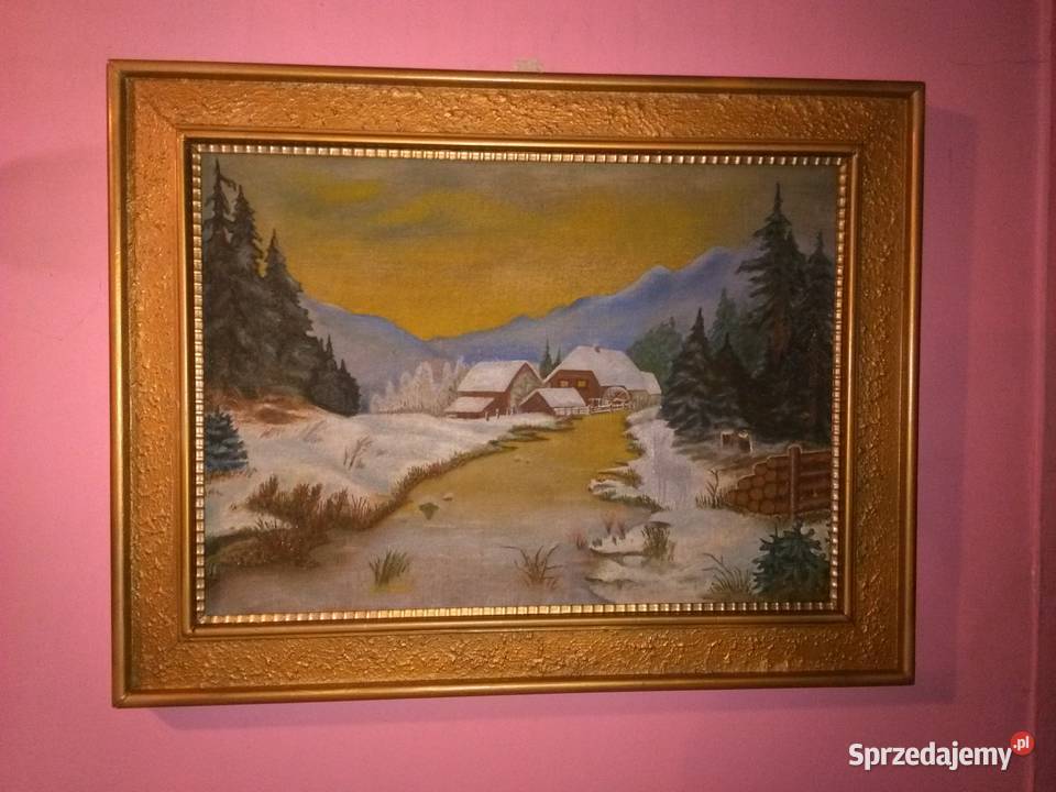 Obraz olejny ładnej ramie Katowice