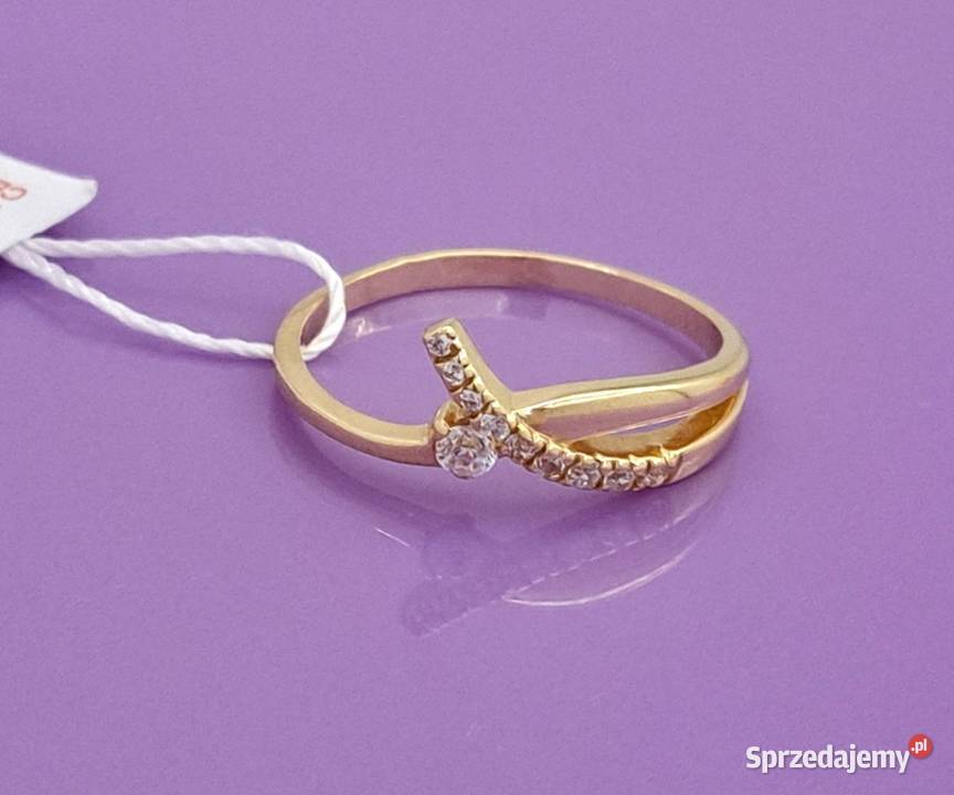 20 Pierścionek r19 Złoty pr585 subtelny Z1011 Poznań sprzedam