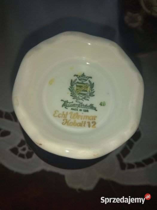 Wazonik kobaltowy Syg Weimar Ze złotym motywem Gdańsk sprzedam