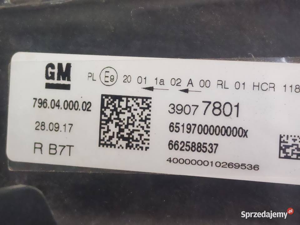 Lampa Prawy Przód Soczewka Opel Astra V K osobowe Lampy przednie Pleszew