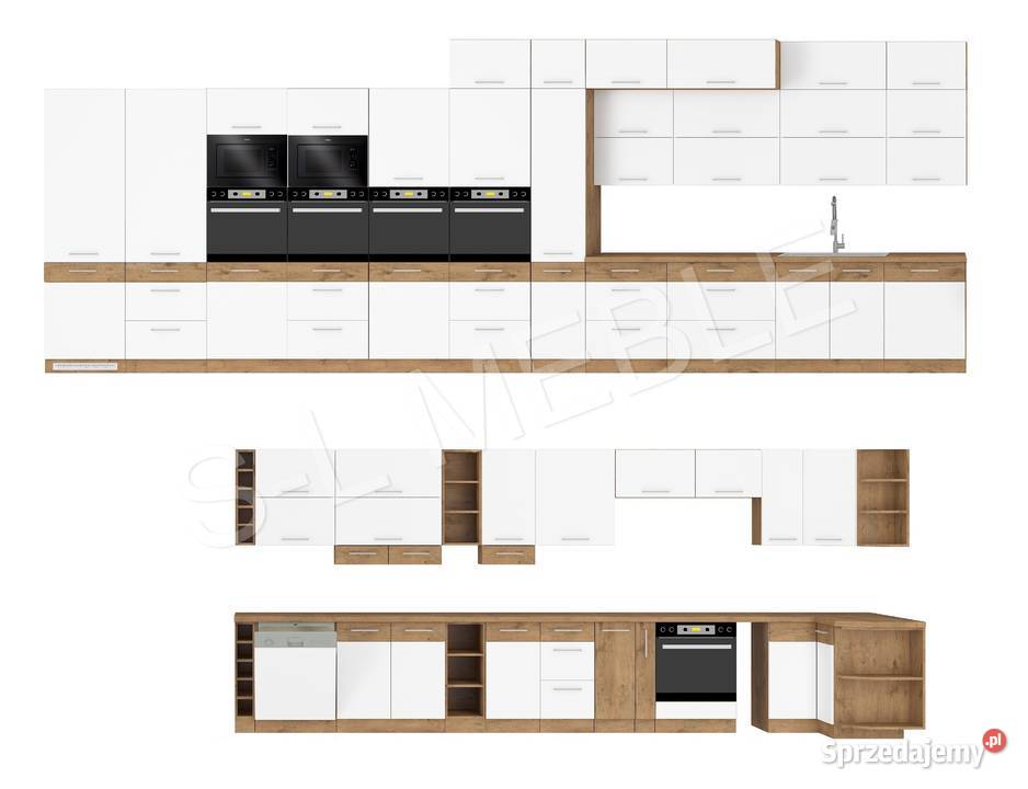 Meble kuchenne szafki VIGO BIAŁY POŁYSK DĄB