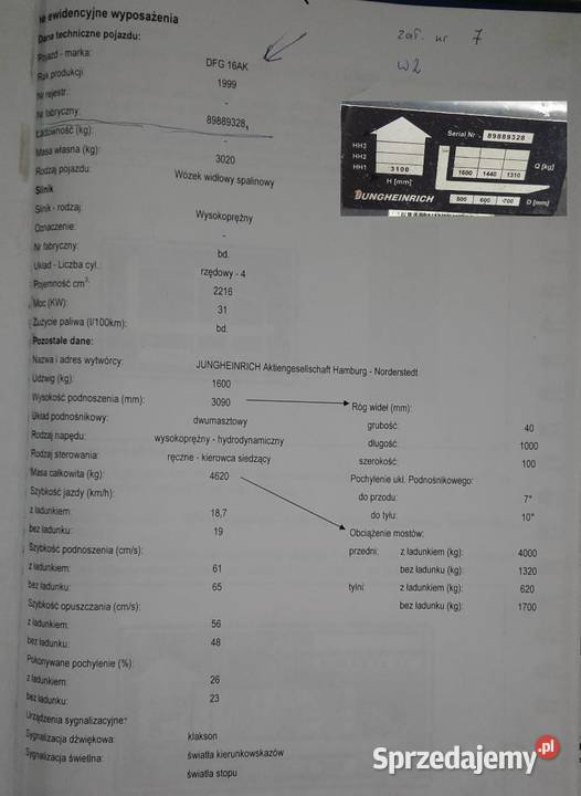 Sprzedam wózek widłowy Jungheinrich TFG16AK Brodnica