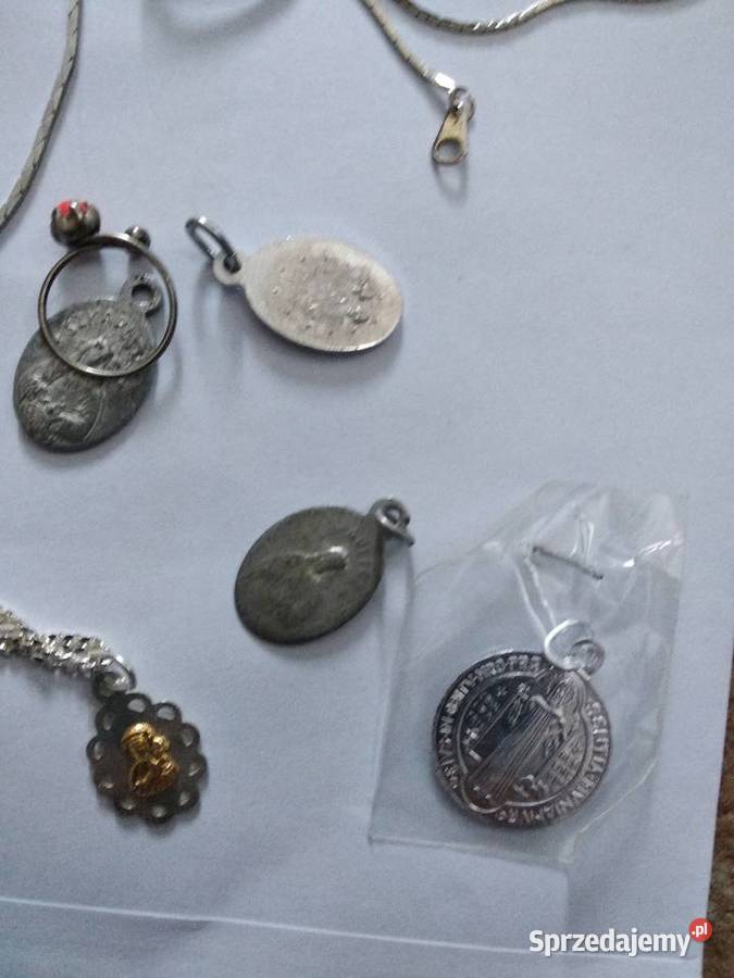srebro postrebrzane naszyjniki medaliki wisiorki