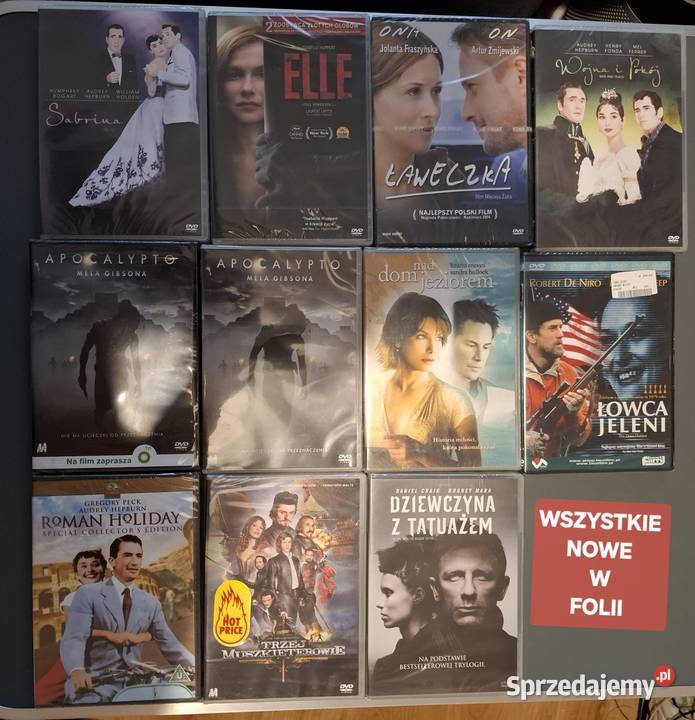 Kolekcja Filmów DVD Część Nowych w Folii 140