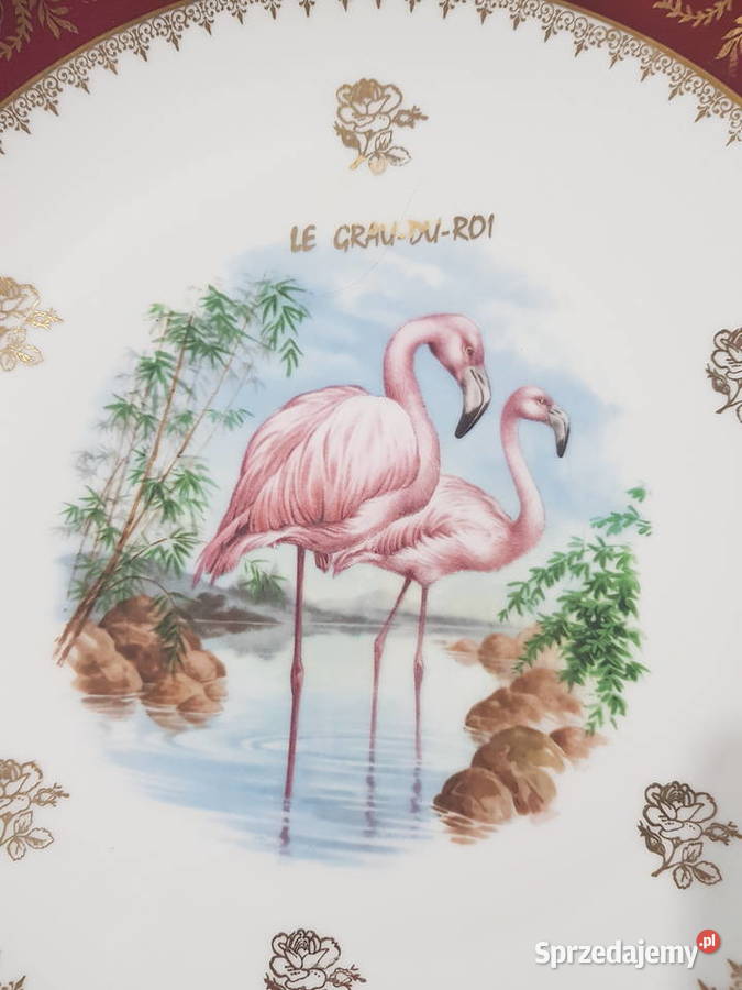 Talerz Flamingi Porcelana francuska Limoges Wola Podłężna