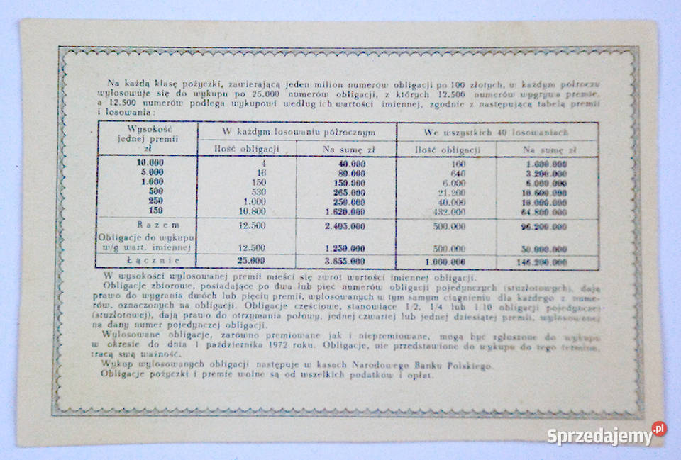Obligacja 10 1951 Łódź