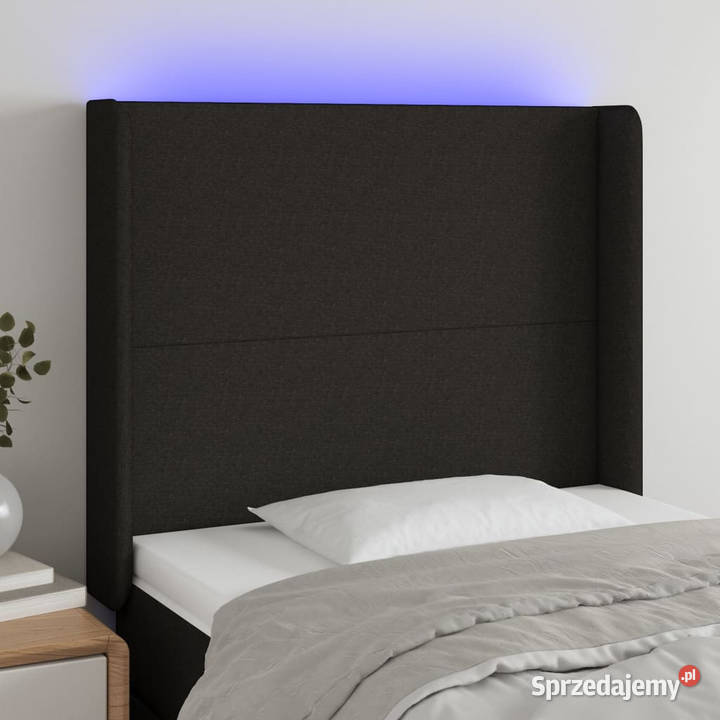 Zagłówek do łóżka z LED czarny 93x16x118128 mazowieckie Warszawa