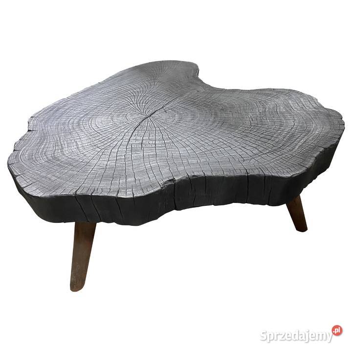 Unikatowy Stolik kawowy z drewna opalanego Shou 40cm Warszawa