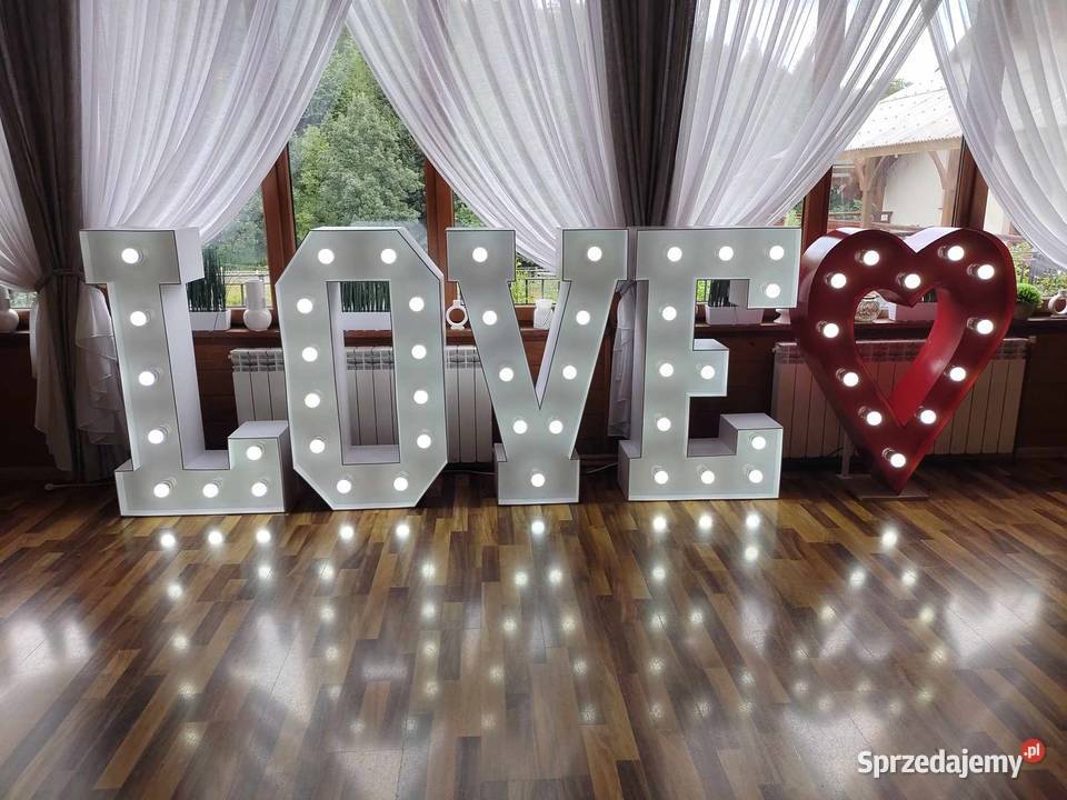 Napis LOVE serce wynajem Rzeszów